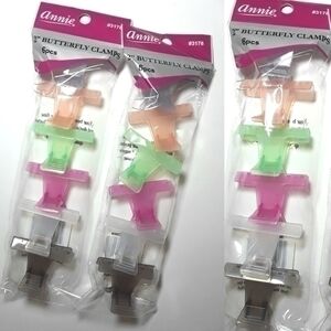 Annie 2" Butterfly Hair Clamps 6 Packs Bundle